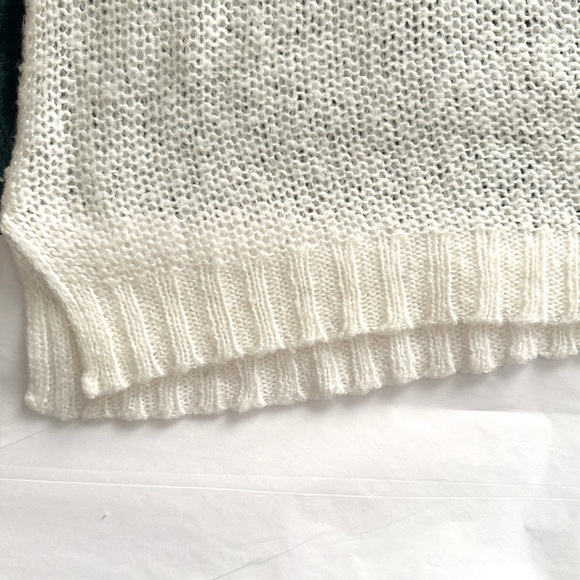 Wooden Ships Wool Mohair Blend Open Knit V Neck Sweater - Picture 9 of 10